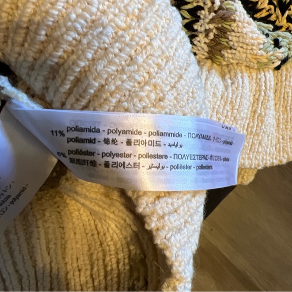 Zara Chunky Knit Ruffled Sleeve Sweater Vest size M Multicolor F1 - Picture 14 of 15